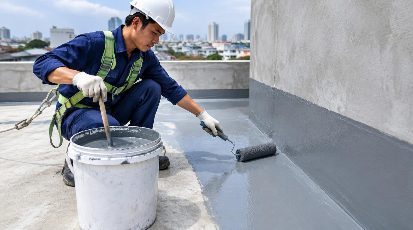 Thi công: Kỹ thuật lăn đồng đều cho sàn mái và tường đứng