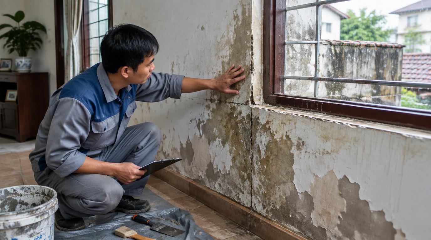 Thi công: Tường ẩm do đâu Xác định đúng nguồn nước trước khi chọn vật liệu