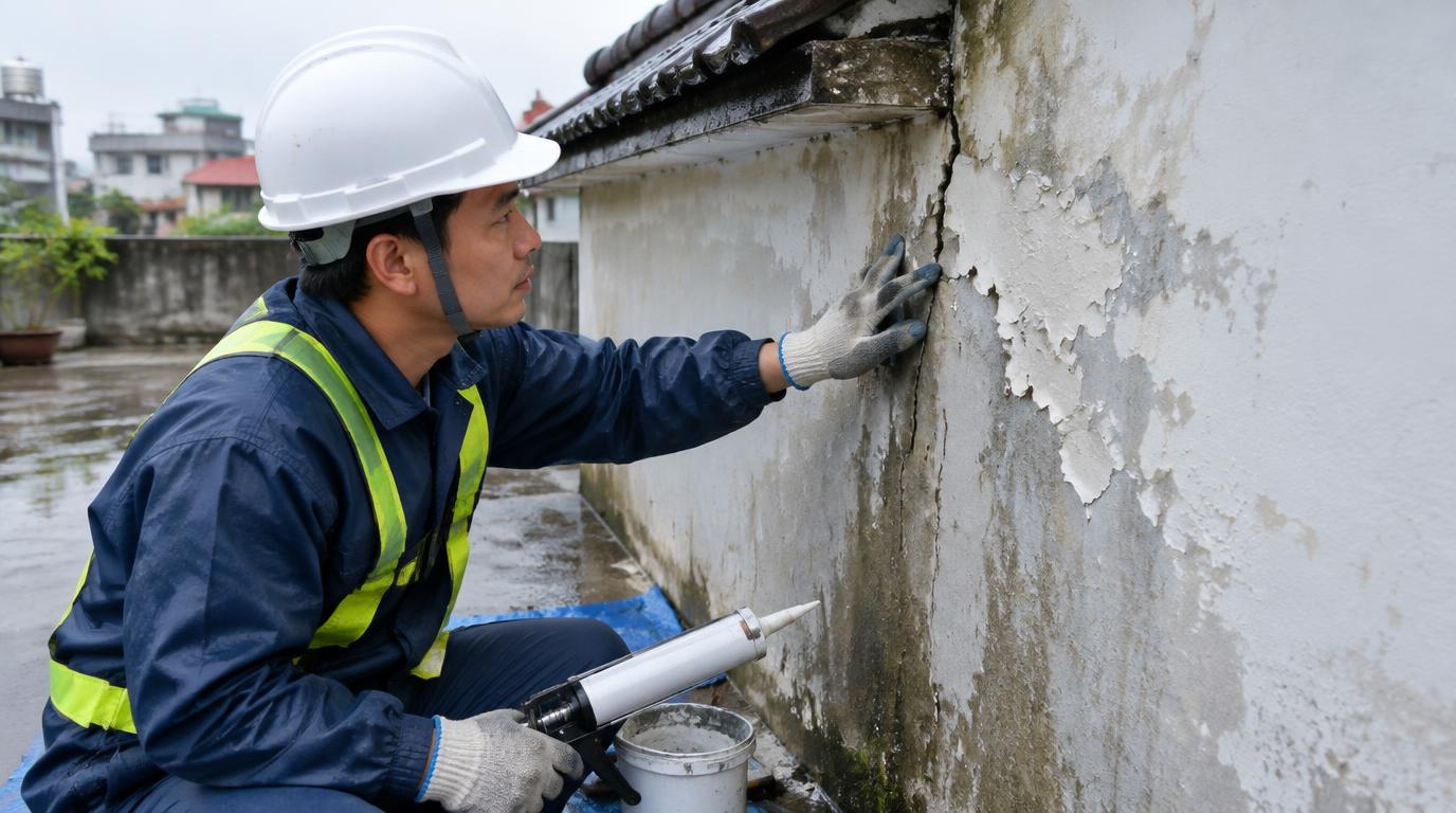 Thi công: Tường còn thấm tìm đường nước trước khi chọn sơn